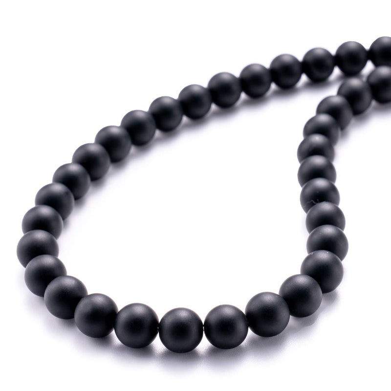 BEADIA Matte Black Onyx Natural Stone Round Loose Semi Gemstone Beads for Jewelry Making 8MM 44PCS - Image 1